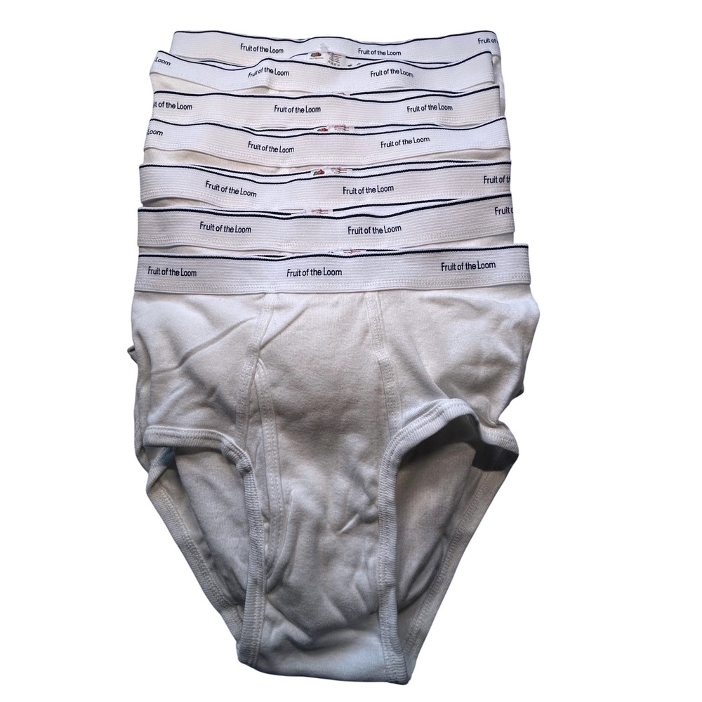 Fruit of the Loom Briefs Men Small White 8-Pack Vintage 80s Cotton